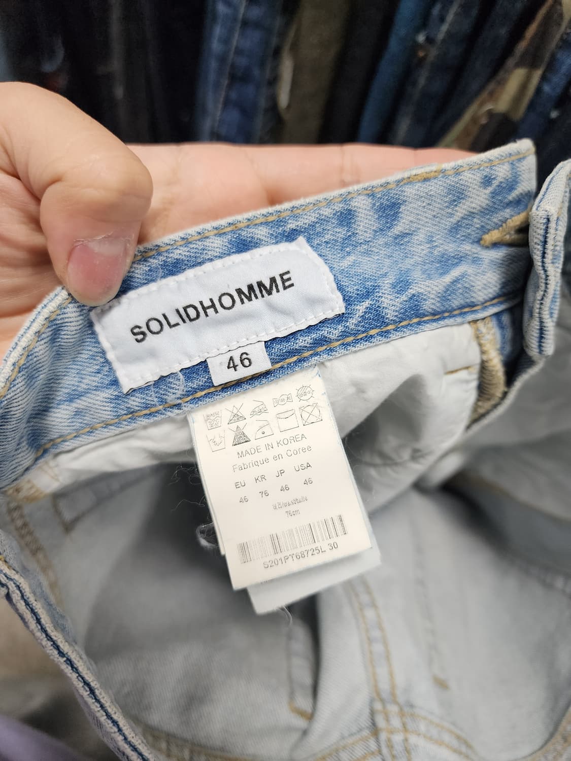 솔리드옴므 연청 데님 청바지 상품이미지5