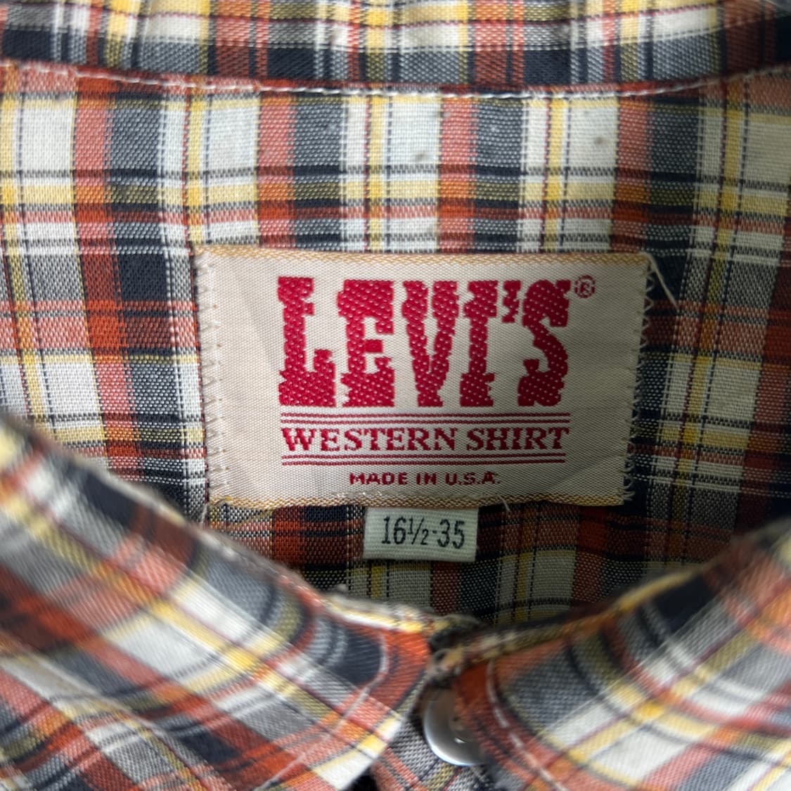 리바이스 빈티지 체크 웨스턴 셔츠 XL 상품이미지3