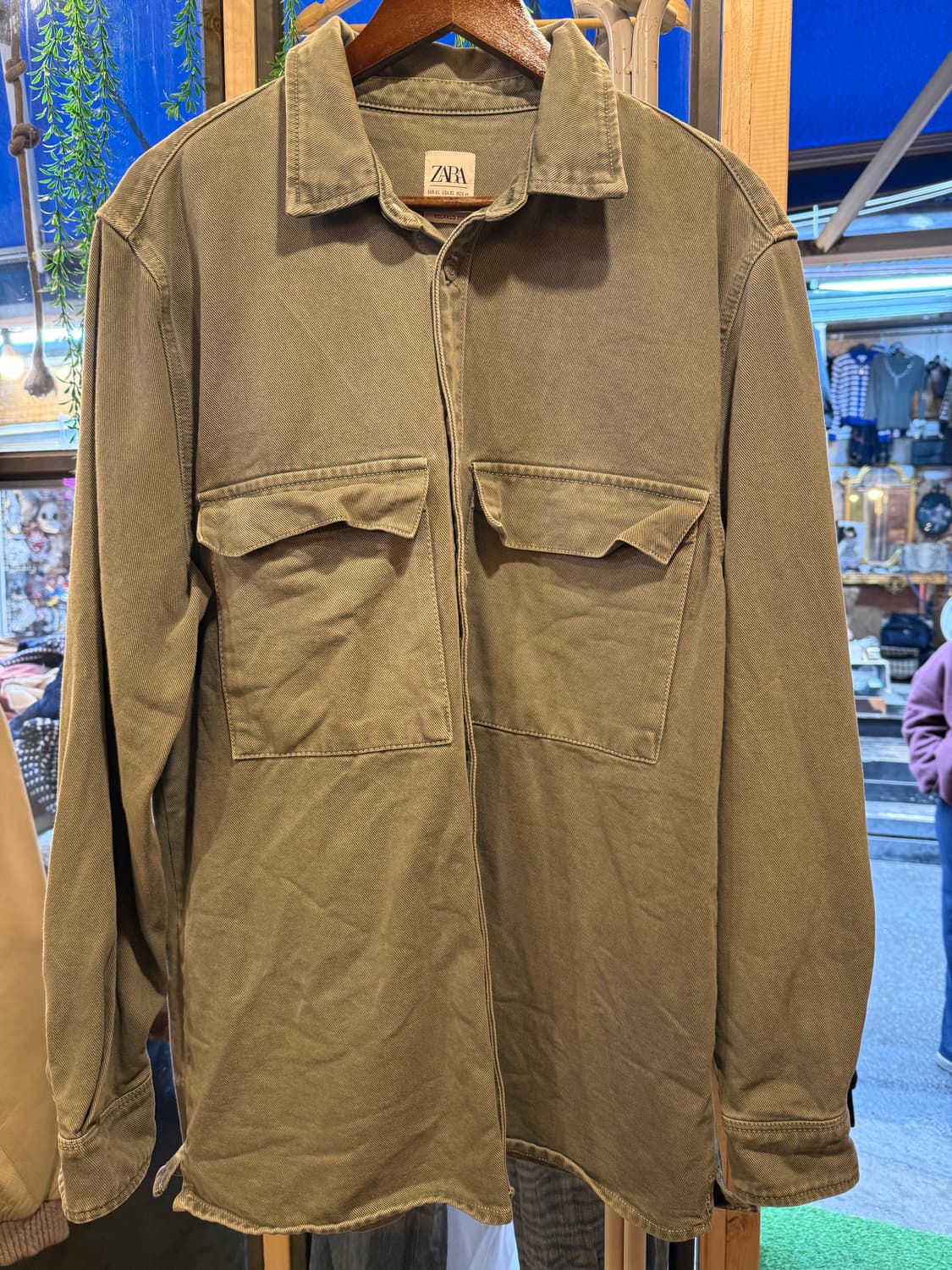 자라 워시드 캔버스 오버셔츠 재킷 상품이미지1