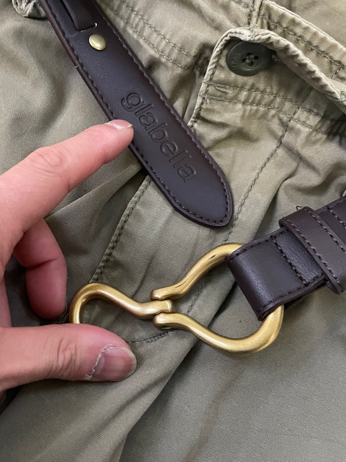 빈티지 글라벨라 골드 후크 레더벨트  J03704 상품이미지3