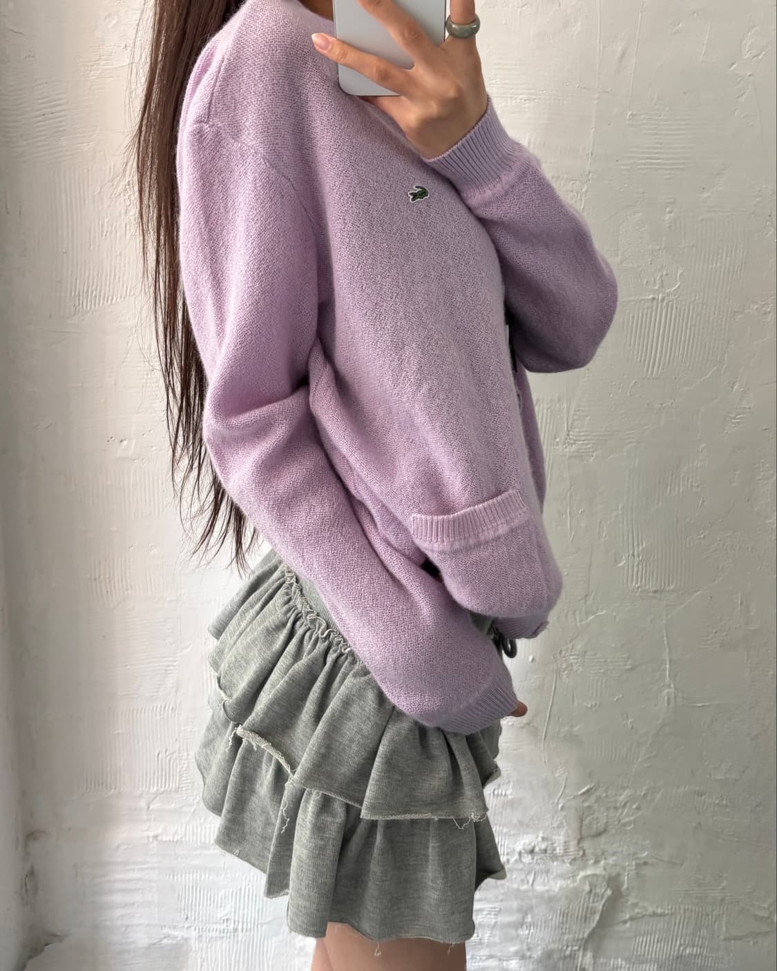 Lacoste 라코스테 라벤더 울 브이넥 가디건 상품이미지7
