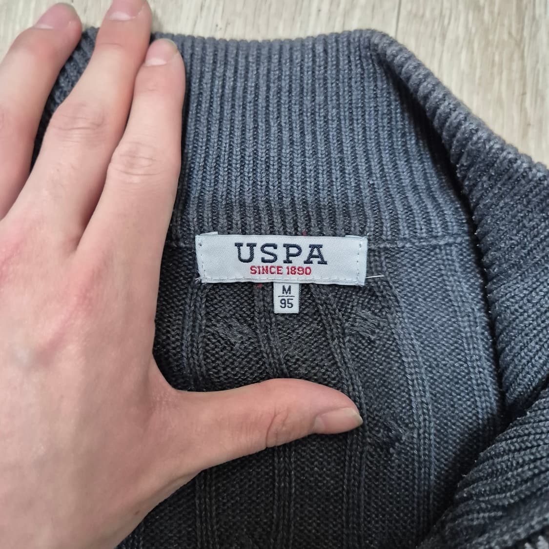 US 폴로 아센 스몰포니 꽈배기 반집업 니트 상품이미지5