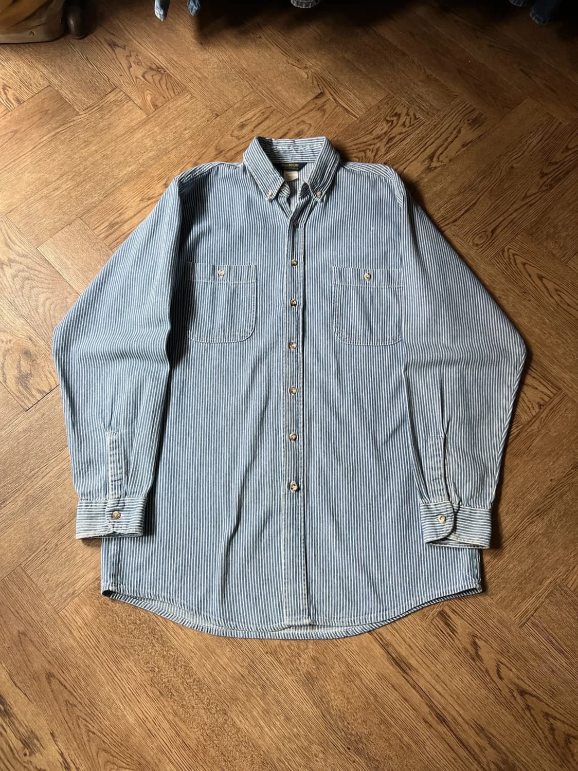 [L]90's OSHKOSH 오시코시 히코리 스트라이프 워크 셔츠 상품이미지1