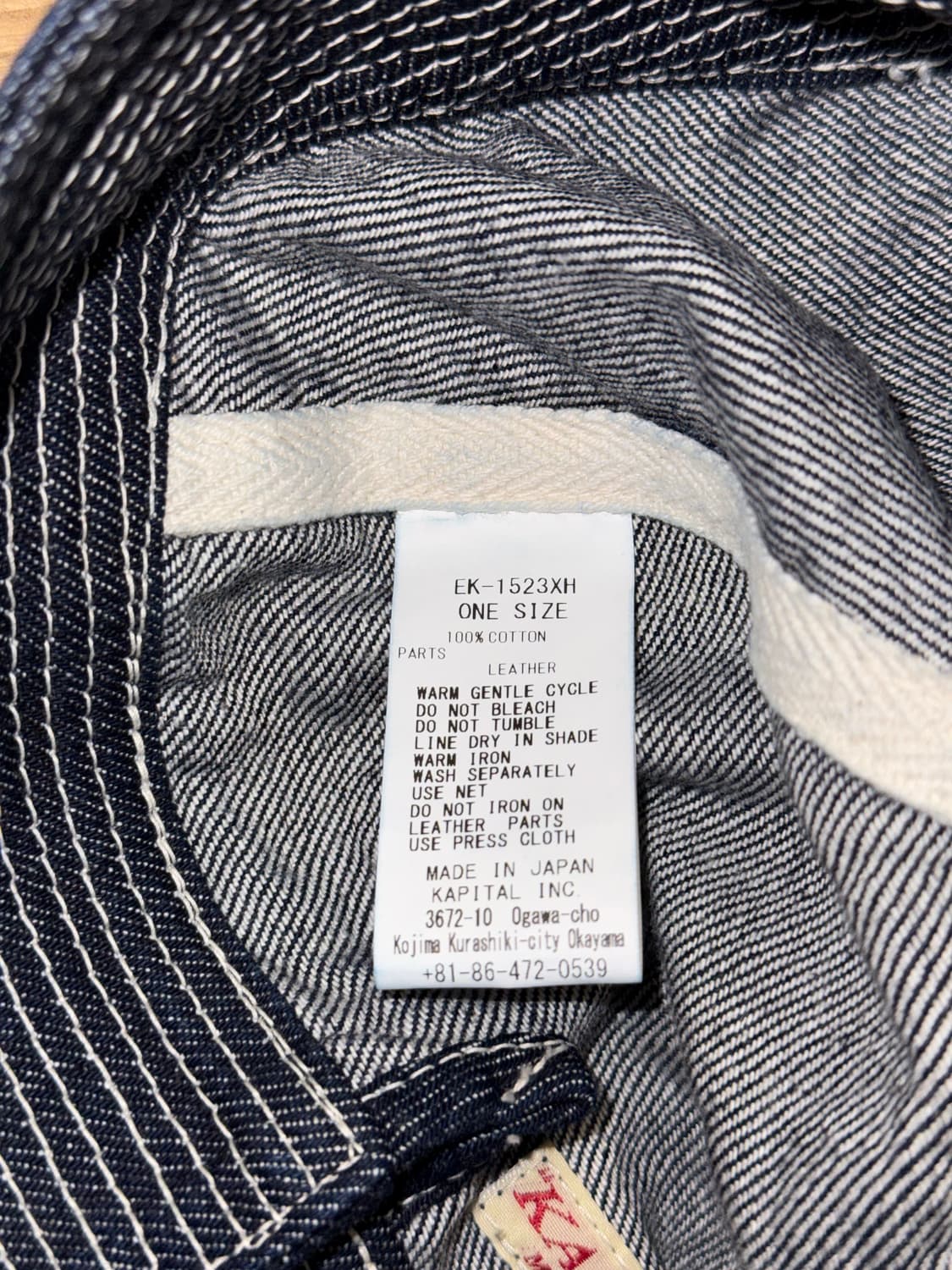 캐피탈 11.5oz 데님 노인과 바다 캡 다크 인디고 모자  상품이미지5