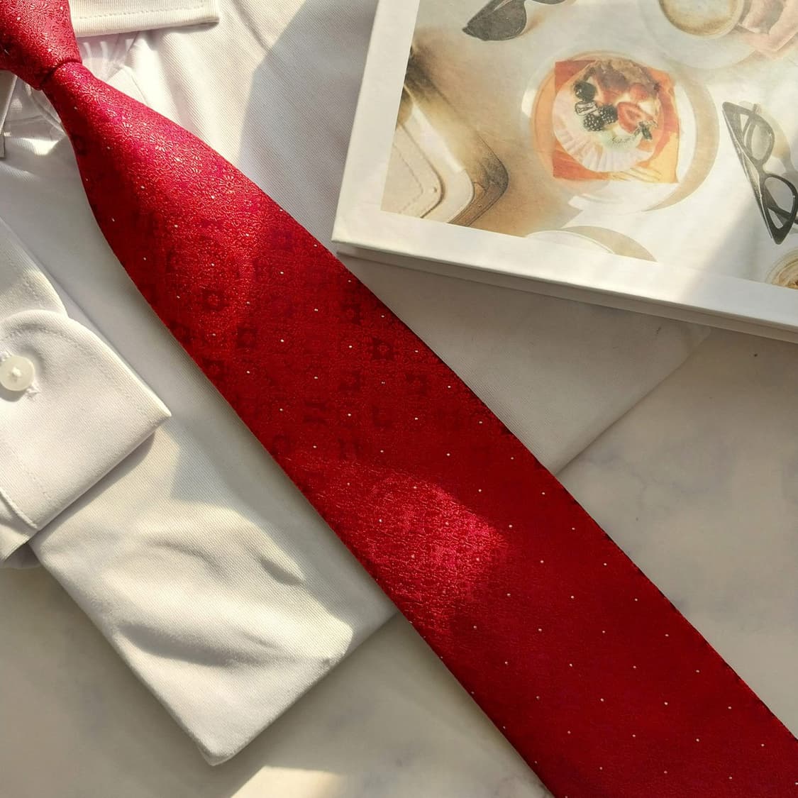 메트로시티 실크 미니 플로럴 자카드 넥타이 8.8cm A+등급 K1597 상품이미지8