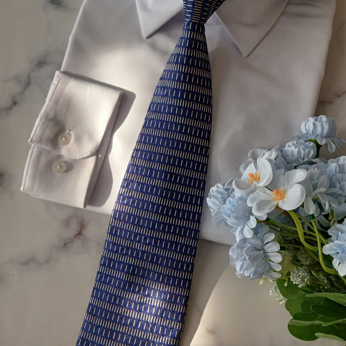 니나리치 실크 기하 스트라이프 넥타이 9.5cm A+등급 A19367
 상품이미지7