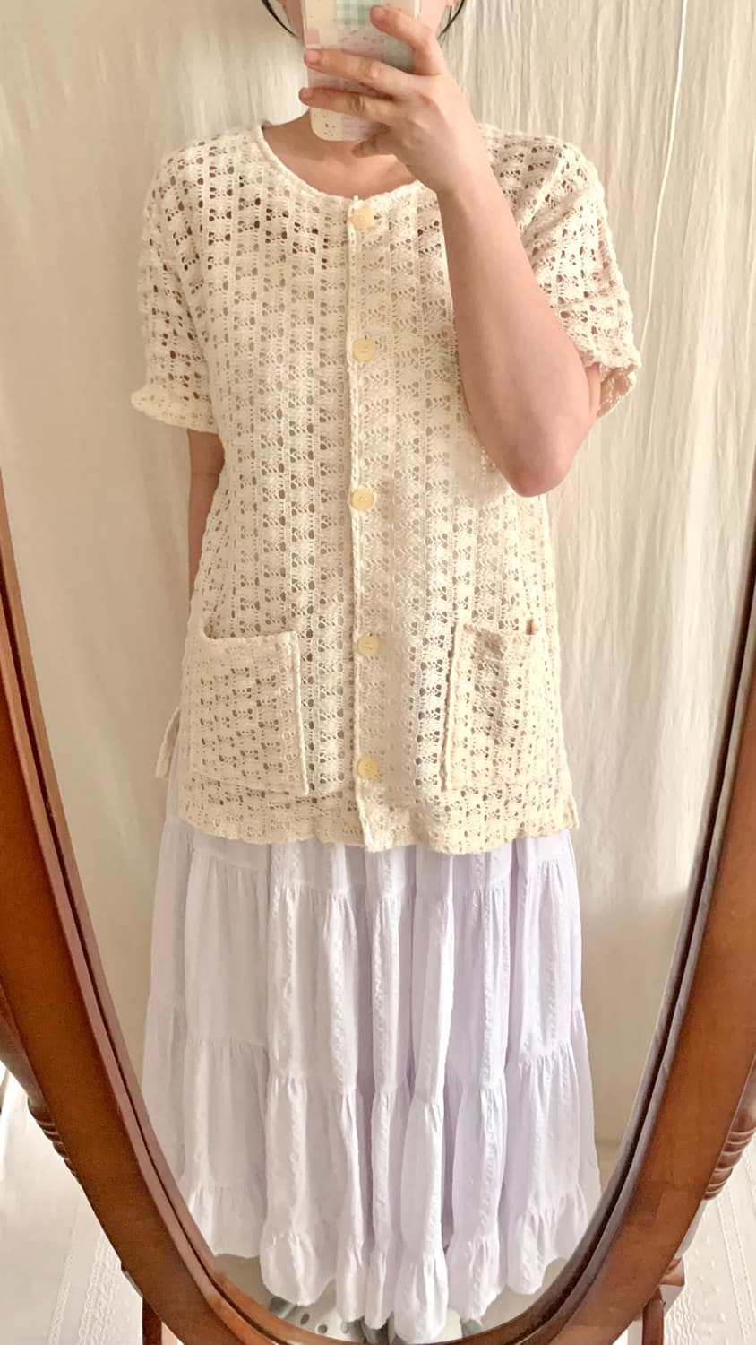 모리 크로쉐 반팔 가디건 상품이미지2