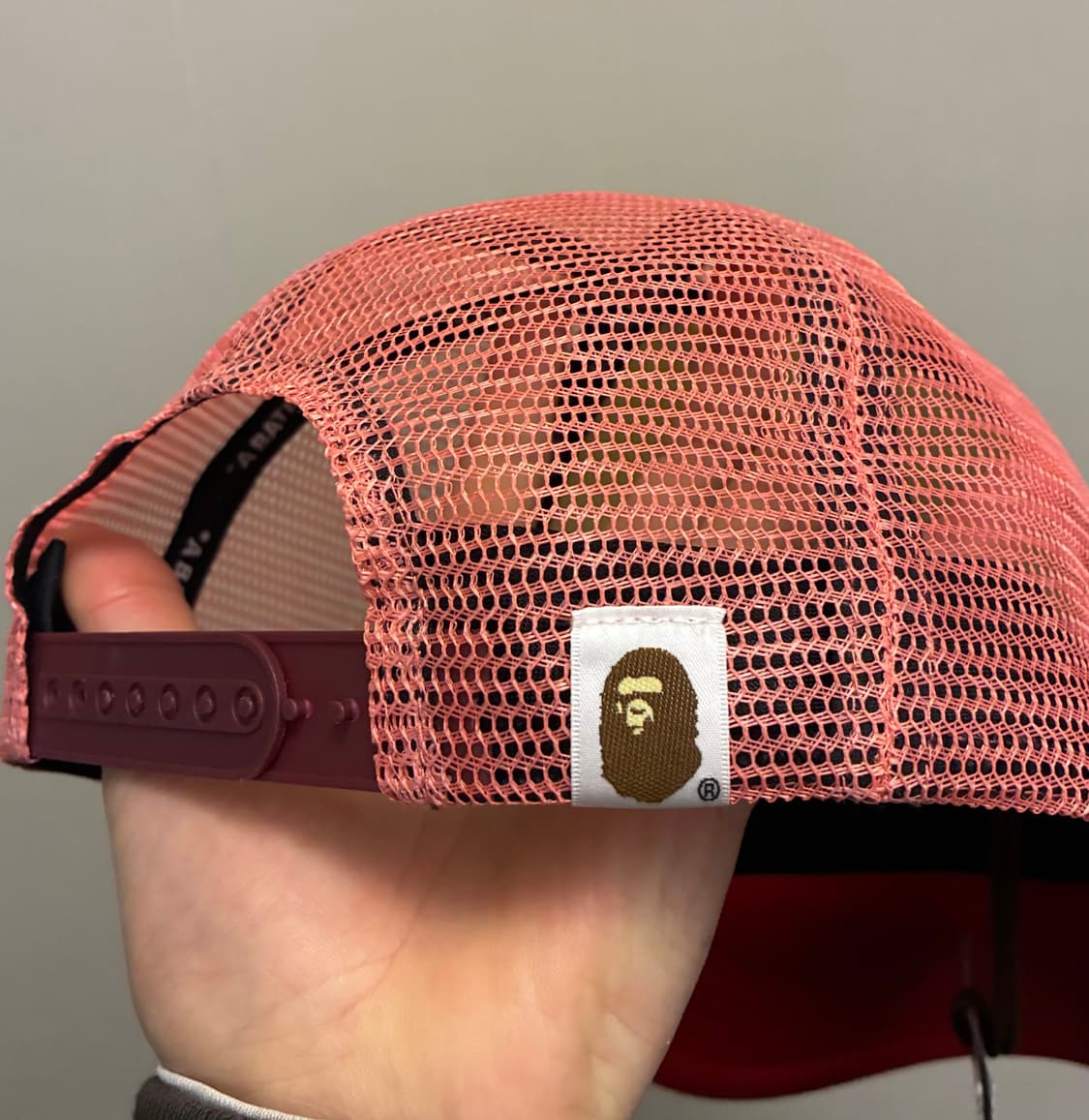 (F/새상품)BAPE 베이프 스타 메쉬캡 모자 볼캡 레드 상품이미지6