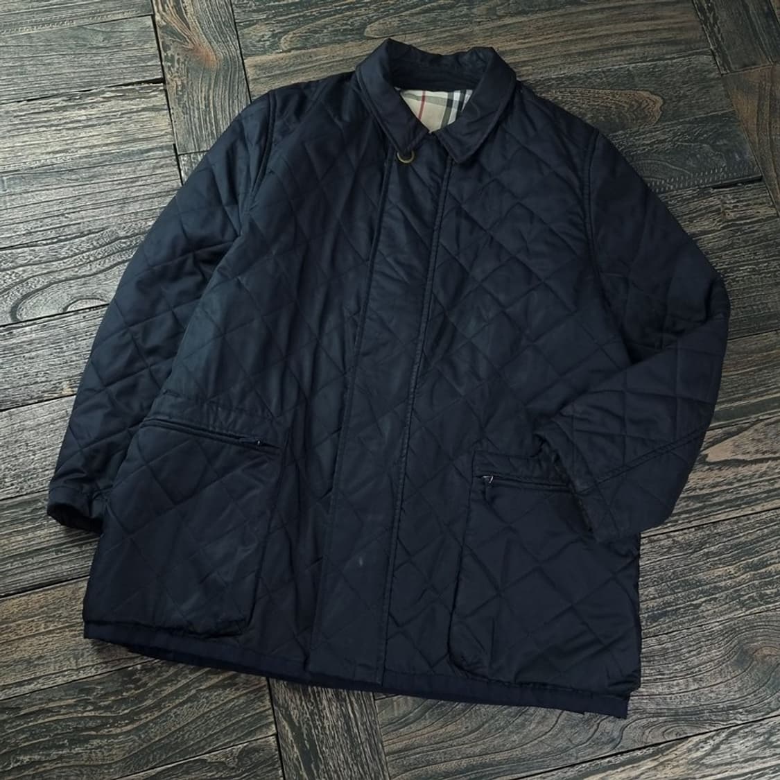 [버버리] 빈티지 퀄티드 퀄팅 자켓 네이비 P01341 상품이미지1