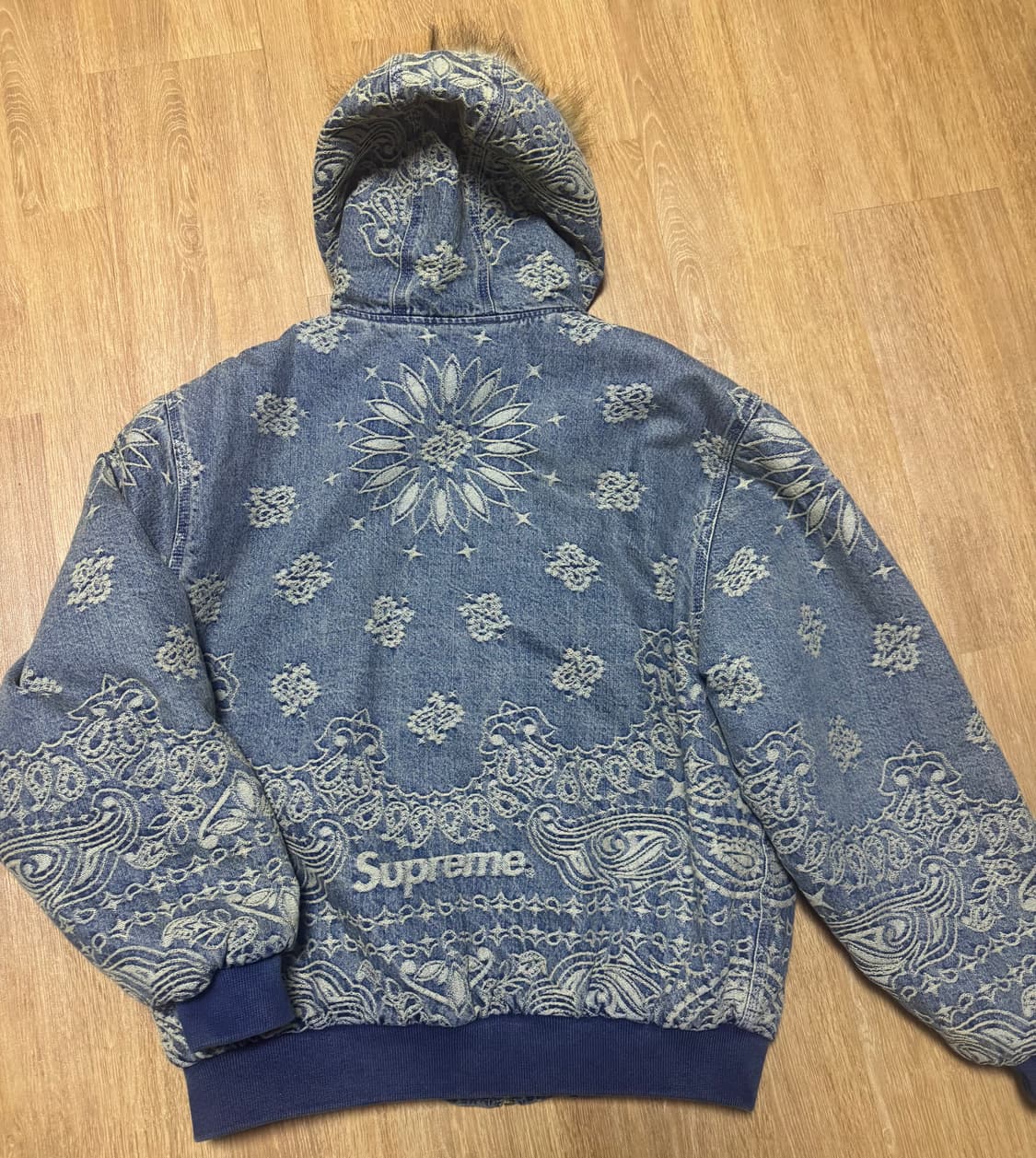 슈프림 반다나 자카드 데님 후드집업 워크자켓 L 상품이미지2