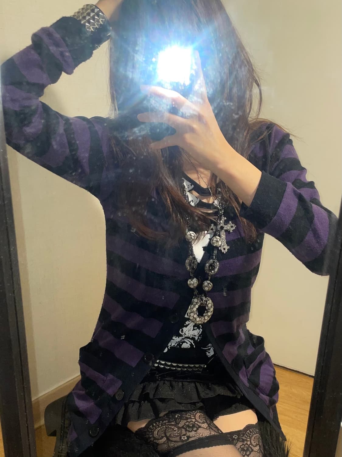 공겜 여주룩 스트라이프 롱 가디건 상품이미지2