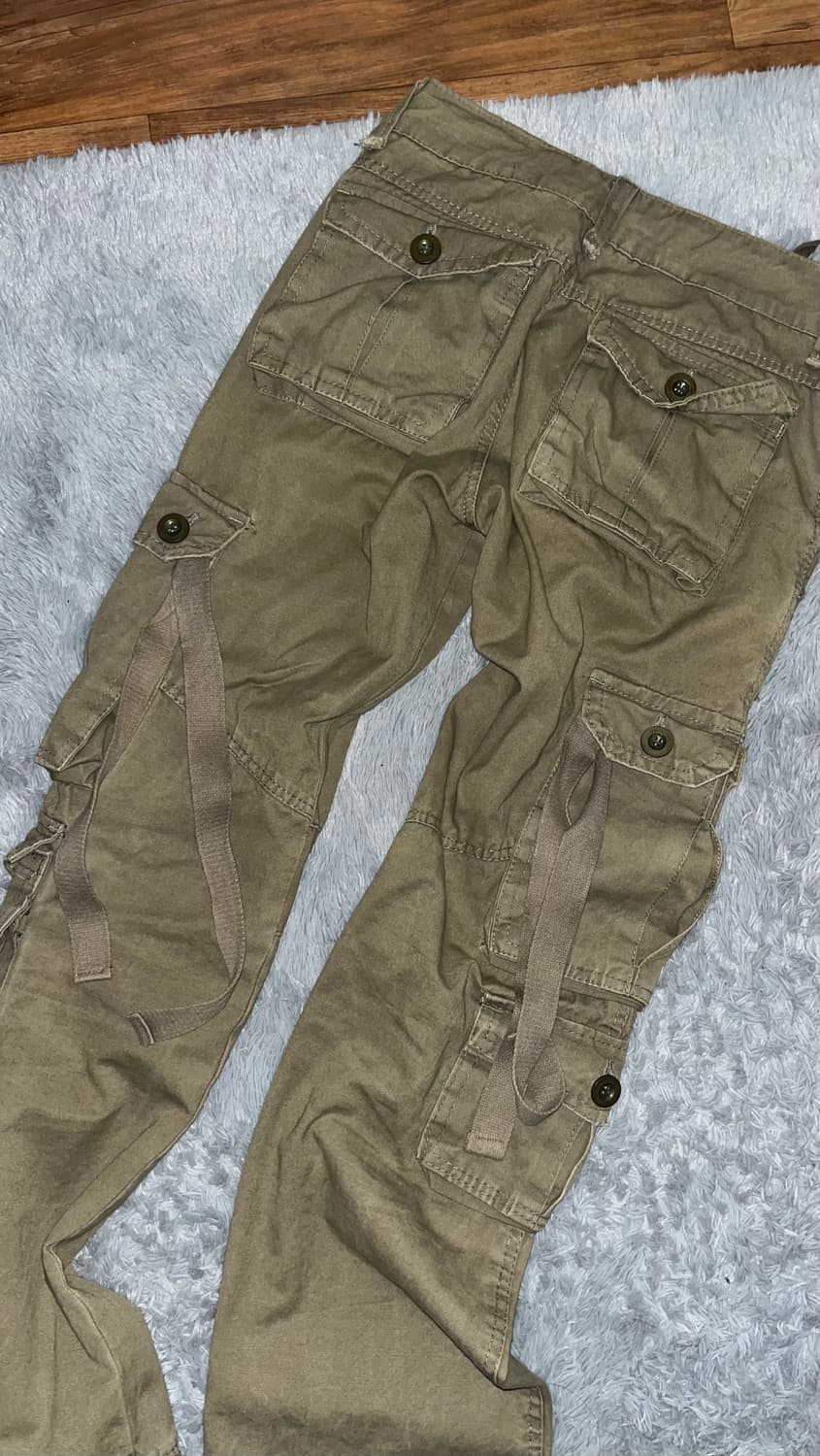 멀티 포켓 스트랩 카고 팬츠 대장 빈티지 로우라이즈 스트릿 상품이미지1