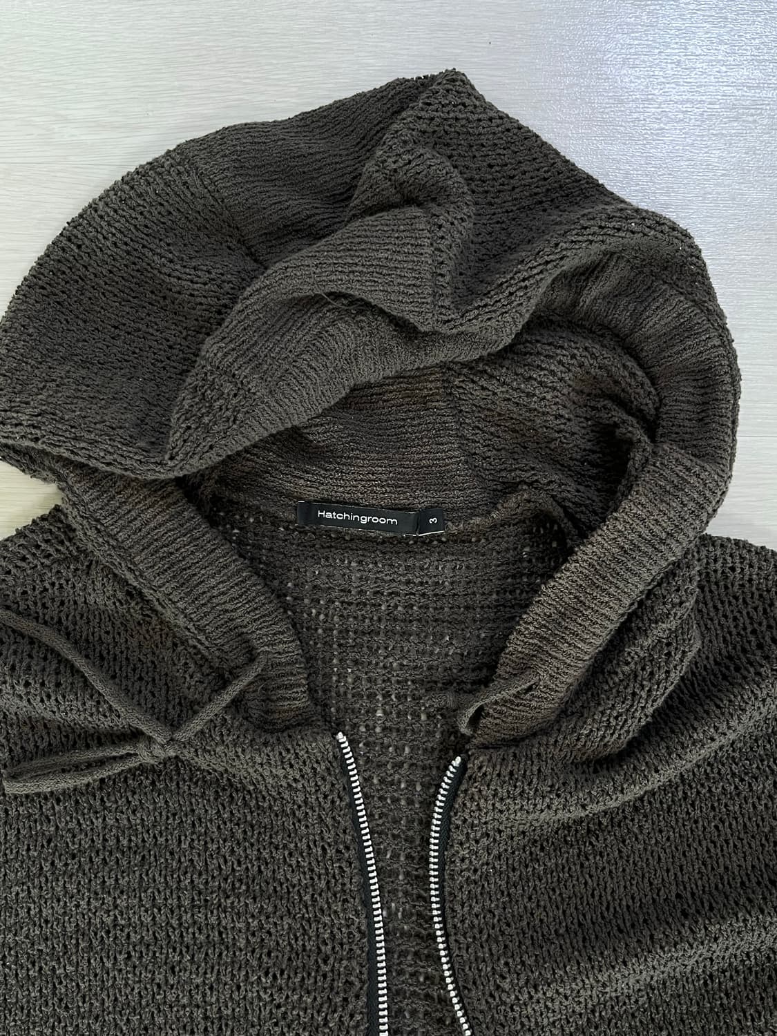 해칭룸 니트 후드집업 상품이미지4