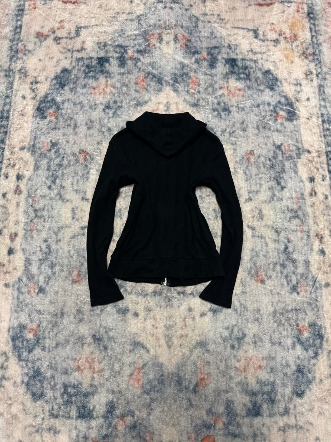 Semantic design ribbed rider hoodie 상품이미지7