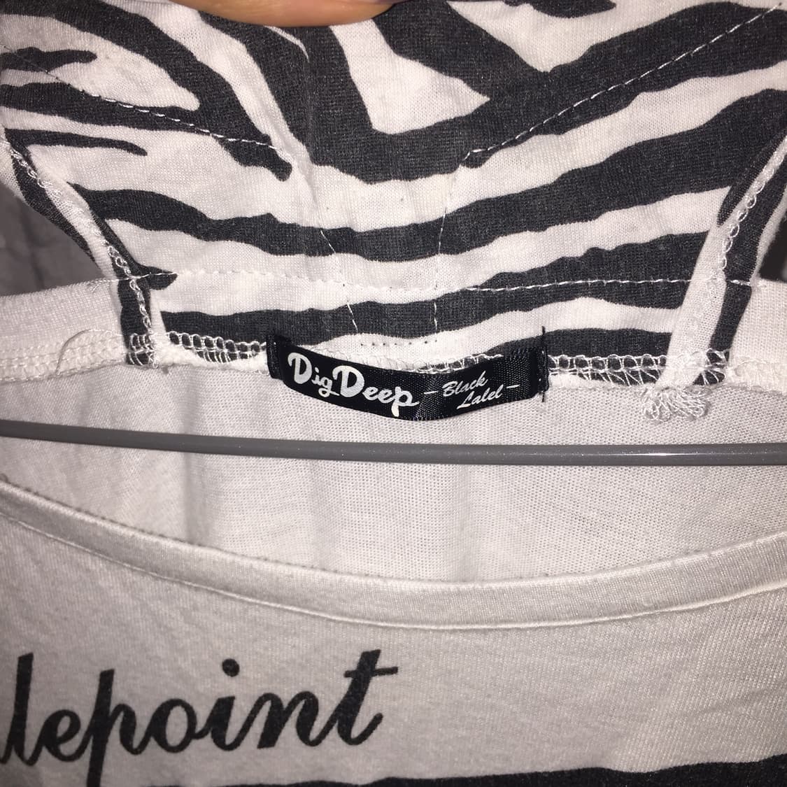 Dig Deep 갸루 펑크 지브라 레이어드 지퍼 홀터 반팔 상품이미지4