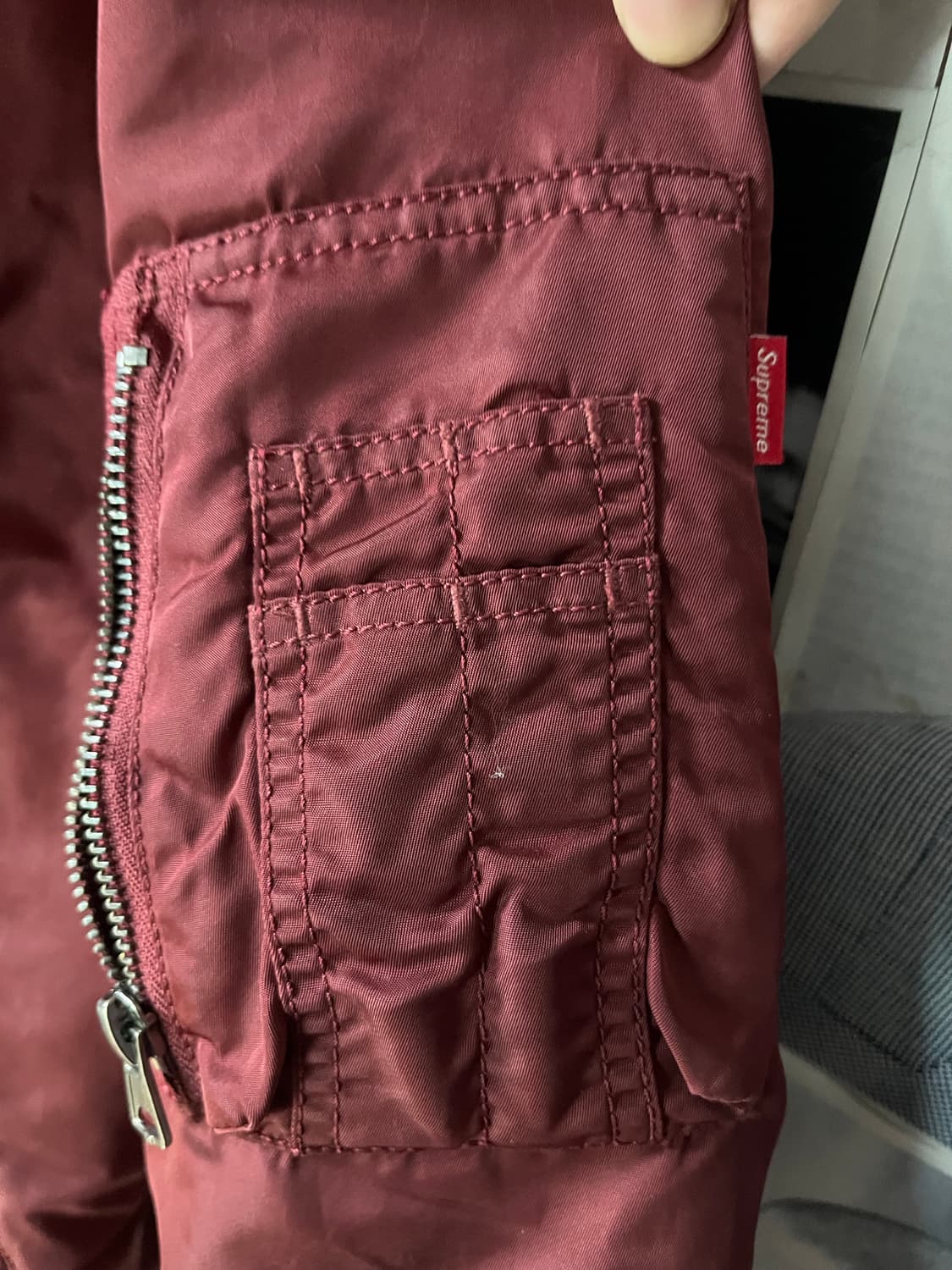 슈프림 X 바운티 헌터 ma-1 자켓 버건디 상품이미지7