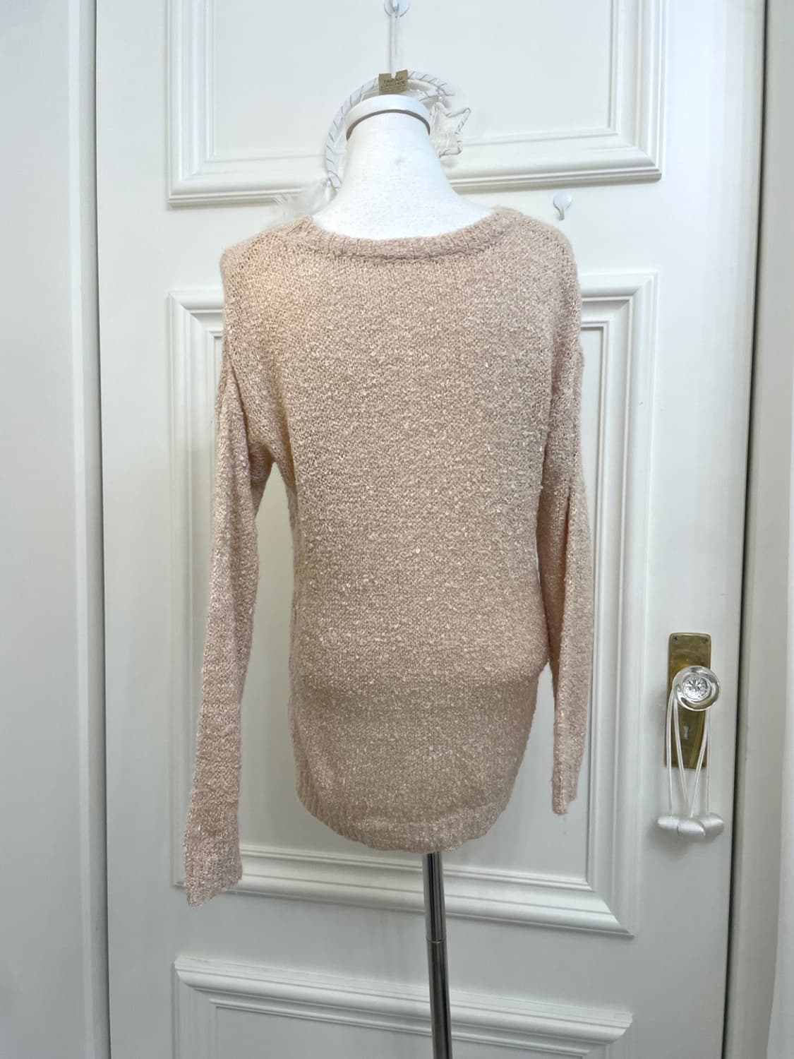 sheer coral lovely boucle knit top 상품이미지3