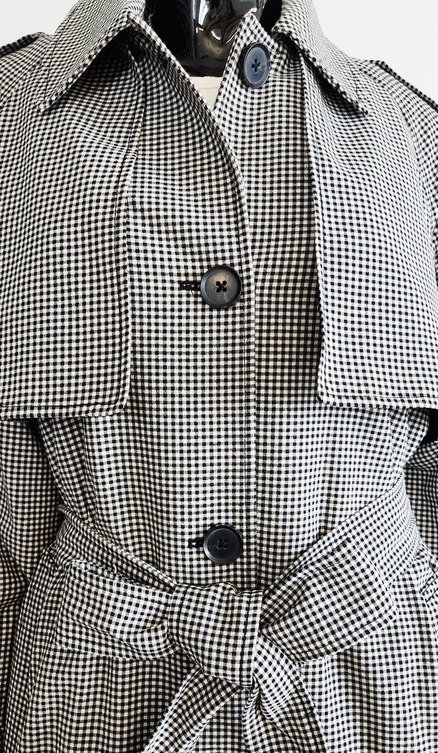 잔체크 롱 트렌치코트 상품이미지7