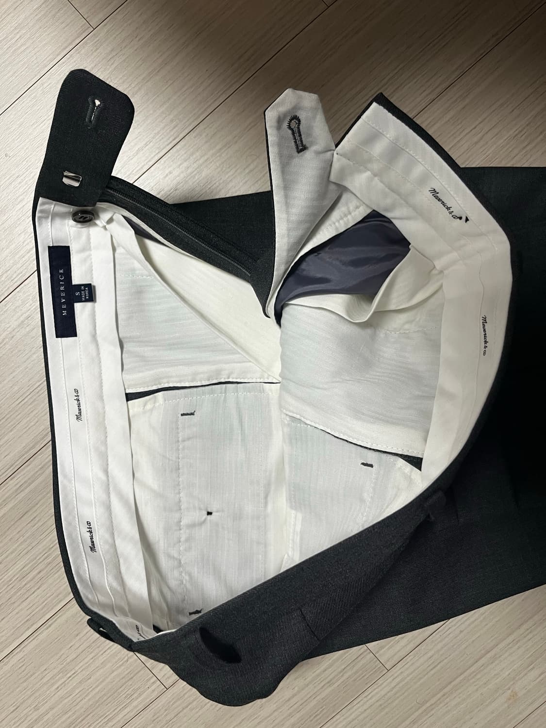 메버릭 meverick 클래식 울팬츠 원턱 미드그레이 S사이즈 상품이미지3