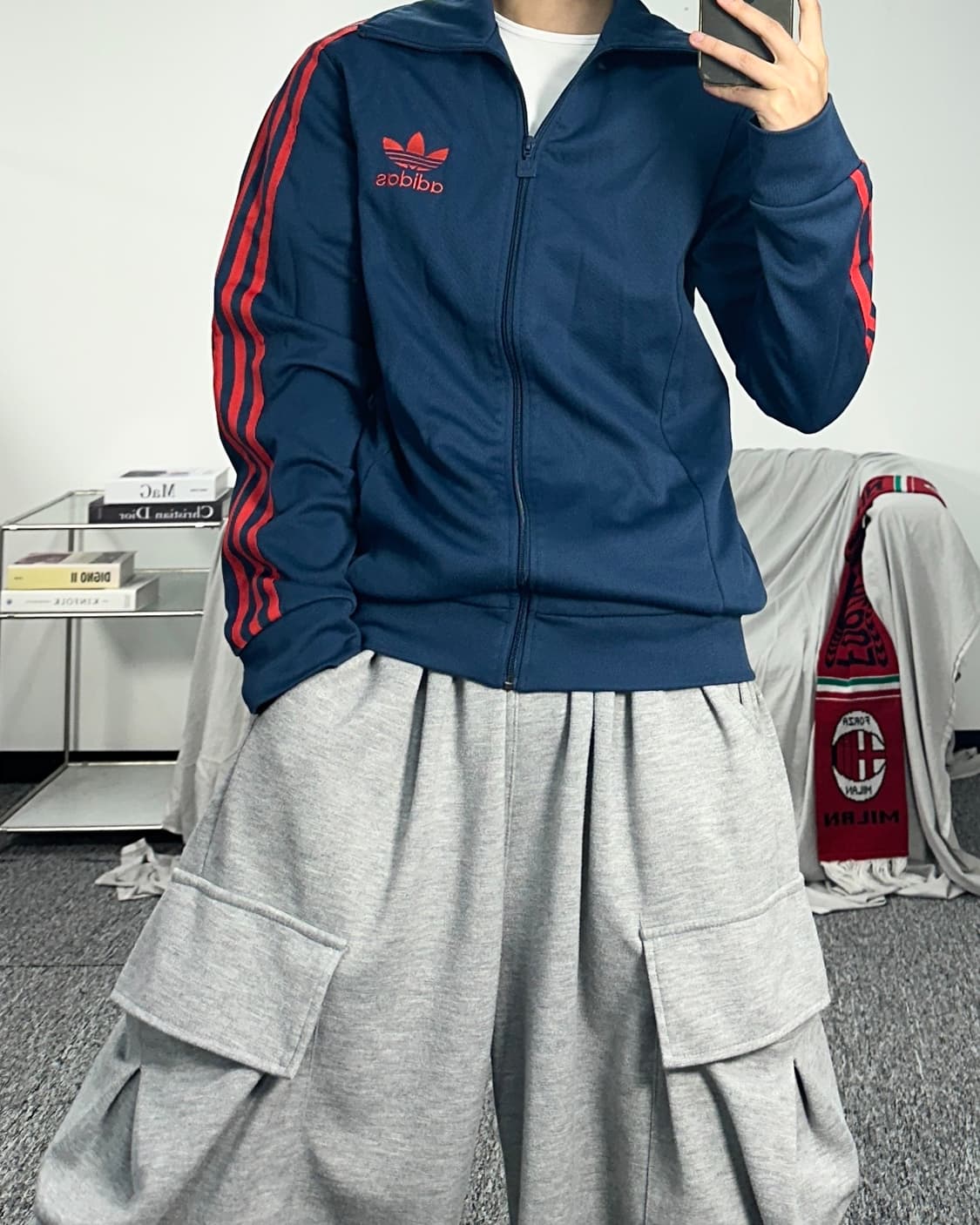 아디다스 유로파 네이비 레드 트랙탑 져지 100 상품이미지3