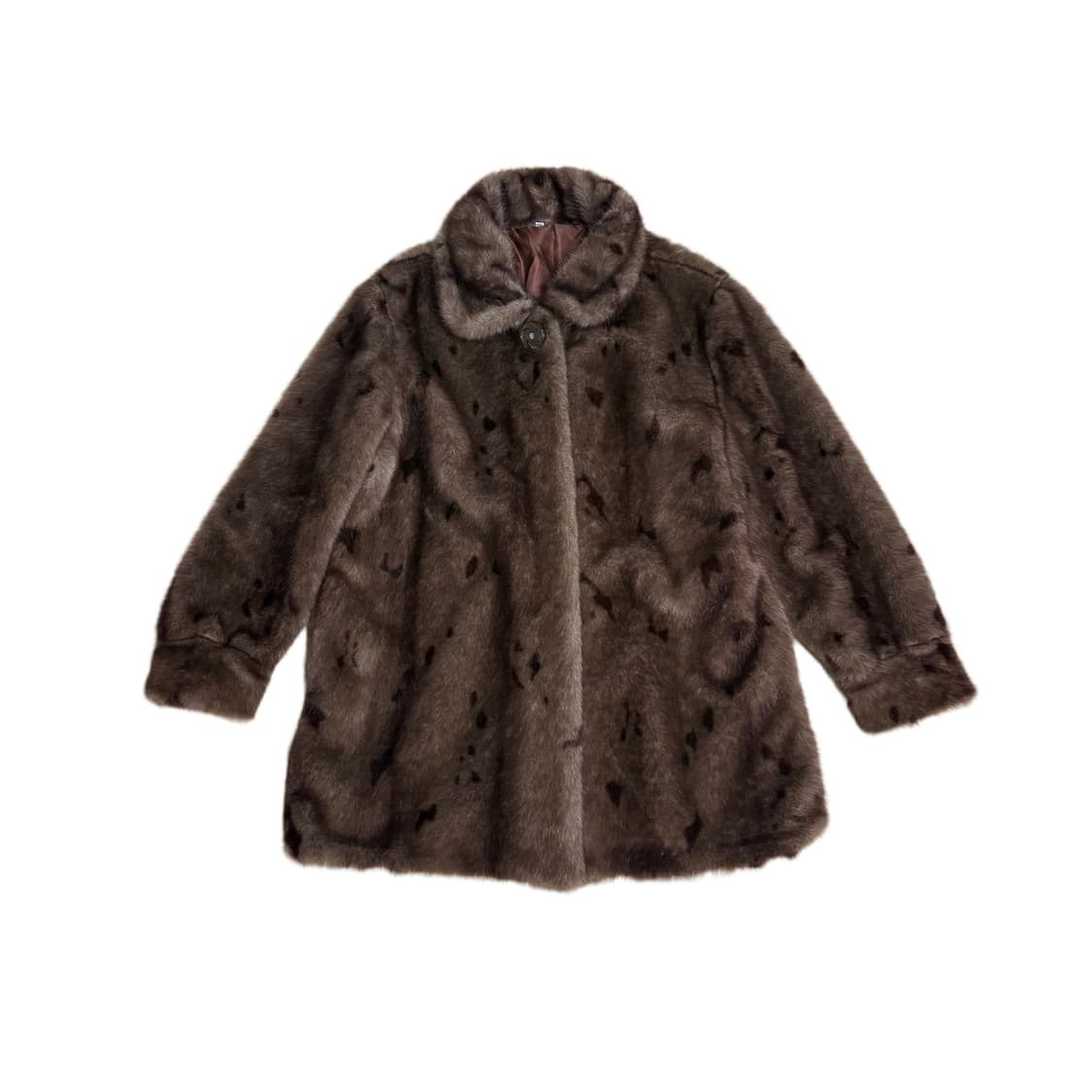 빈티지 브라운 스폿 퍼 코트 상품이미지2