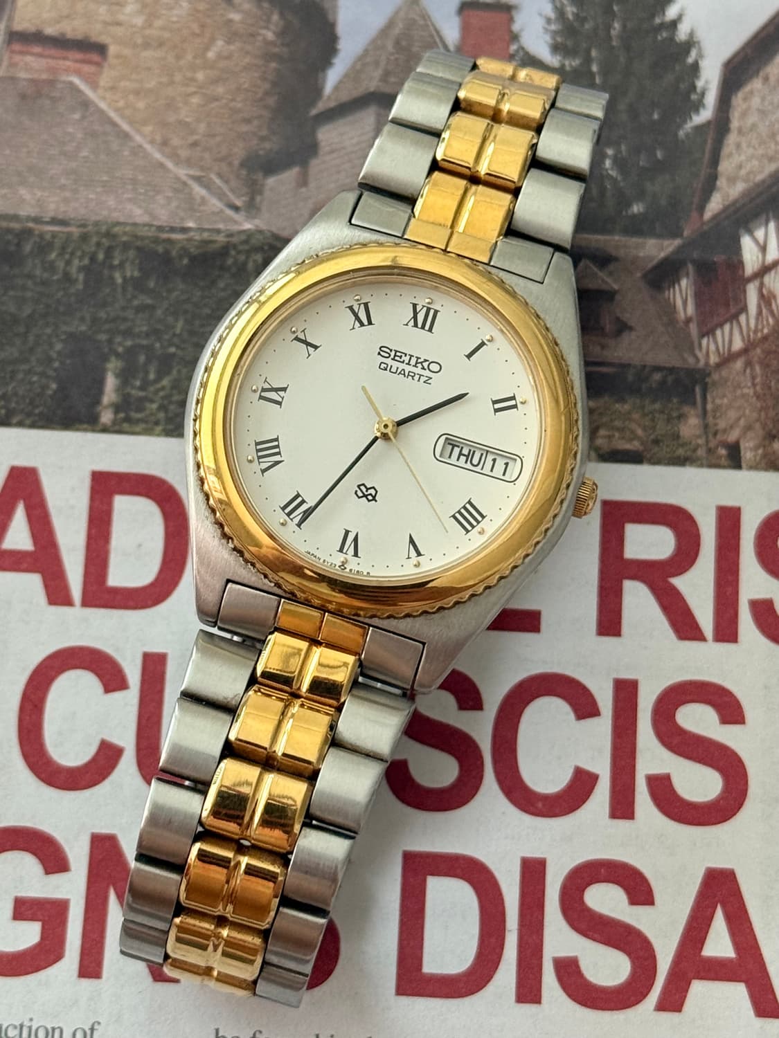 Seiko 세이코 쿼츠 콤비 로만 인덱스 데이 데이트 상품이미지1