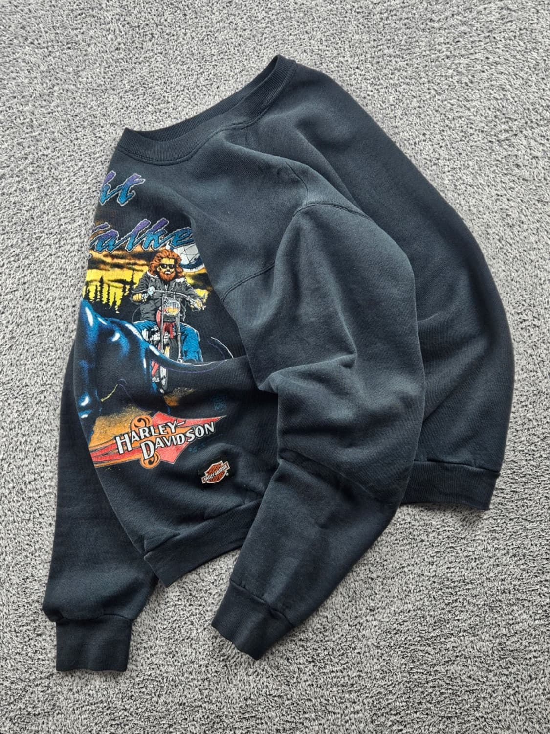 1991 할리데이비슨 나이트 스토커 맨투맨 스웻 셔츠(M추정)/10955 상품이미지3