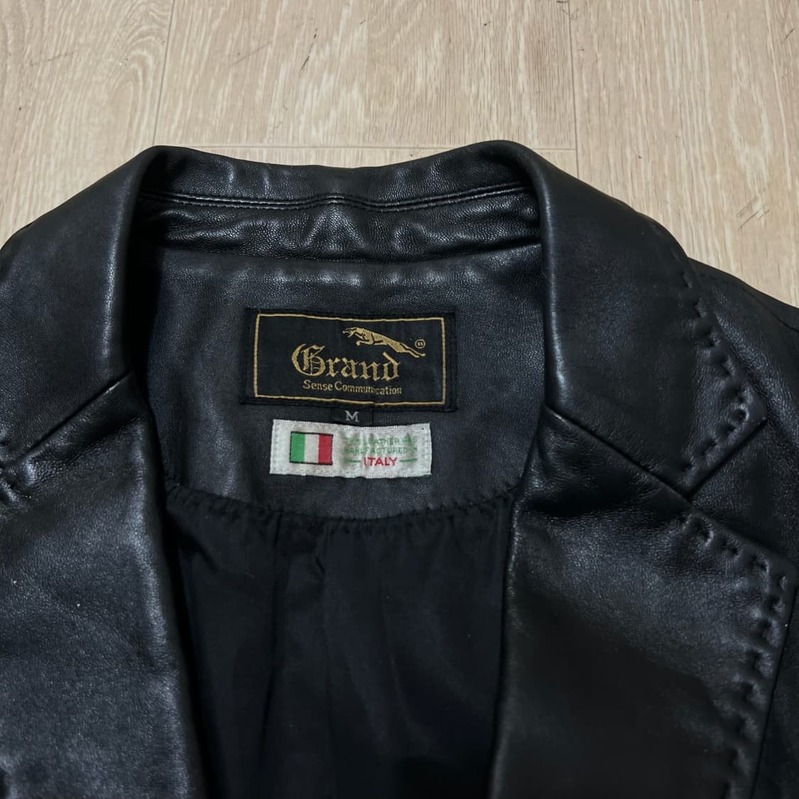 그랜드 남성 천연 양가죽 라이더 가죽자켓 M/95  상품이미지4