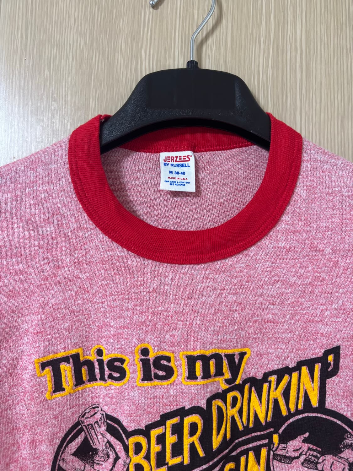 80s JERZEES 러셀 핑크 빈티지 프린팅 상품이미지2