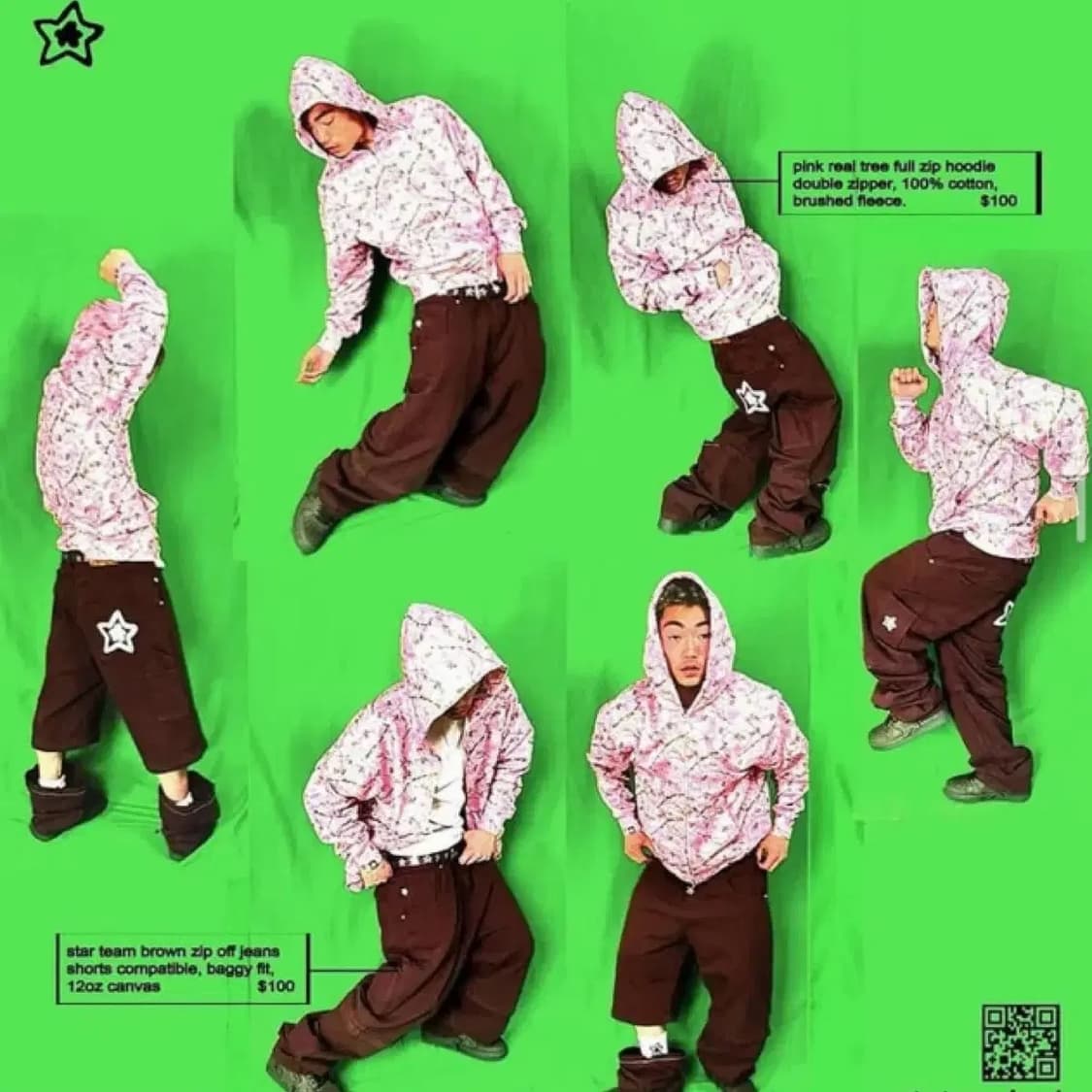 스타 팀 브라운 배기 데님 상품이미지1