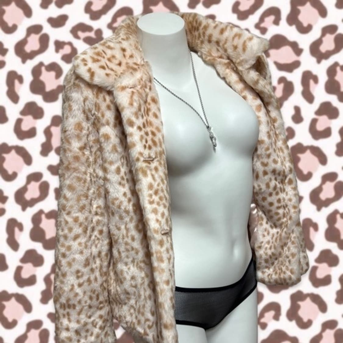 Lizlisa hime-gal pink leopard fur jk 상품이미지2
