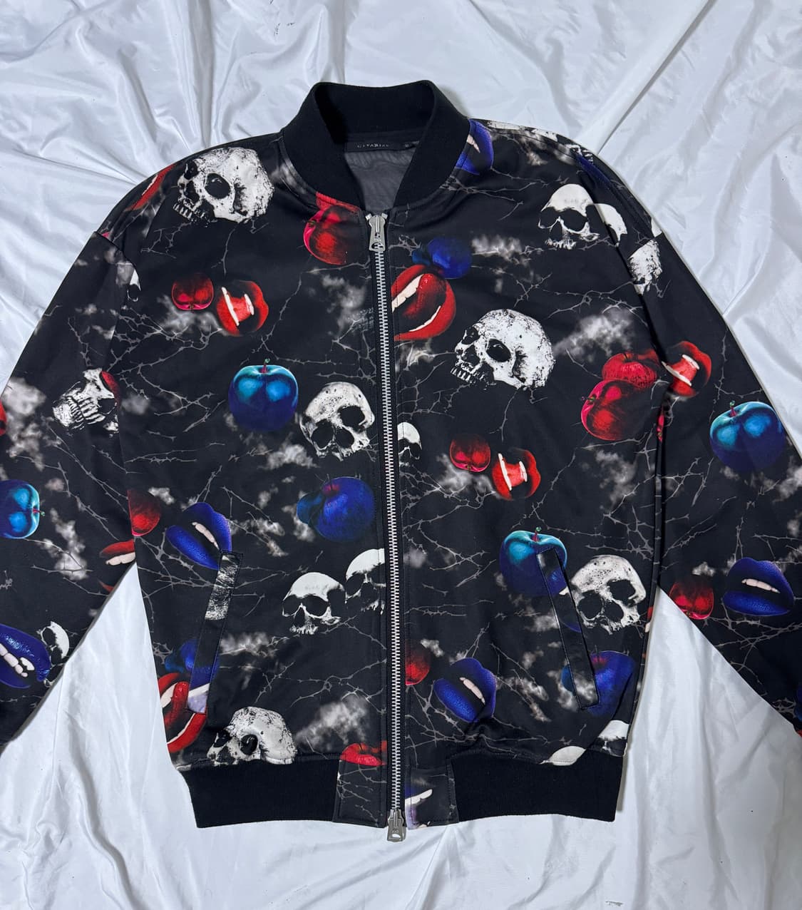 Civarize 스컬 패턴 블루종 펑크 vkei 상품이미지3