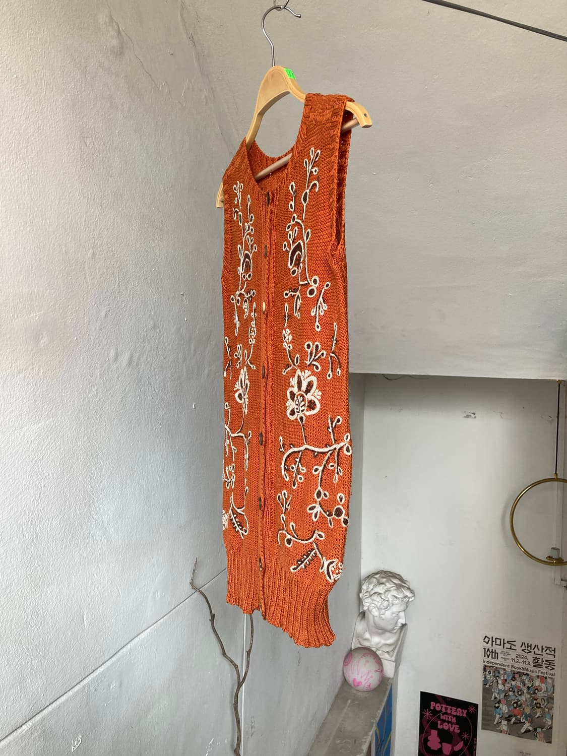 빈티지 에스닉 오렌지 플라워 베스트 상품이미지4