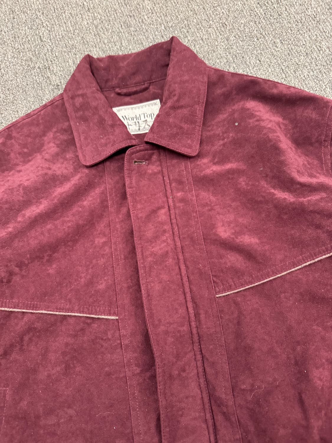 OS)World Top 빈티지 퍼플 코듀로이 블루종 봄버 자켓 상품이미지3