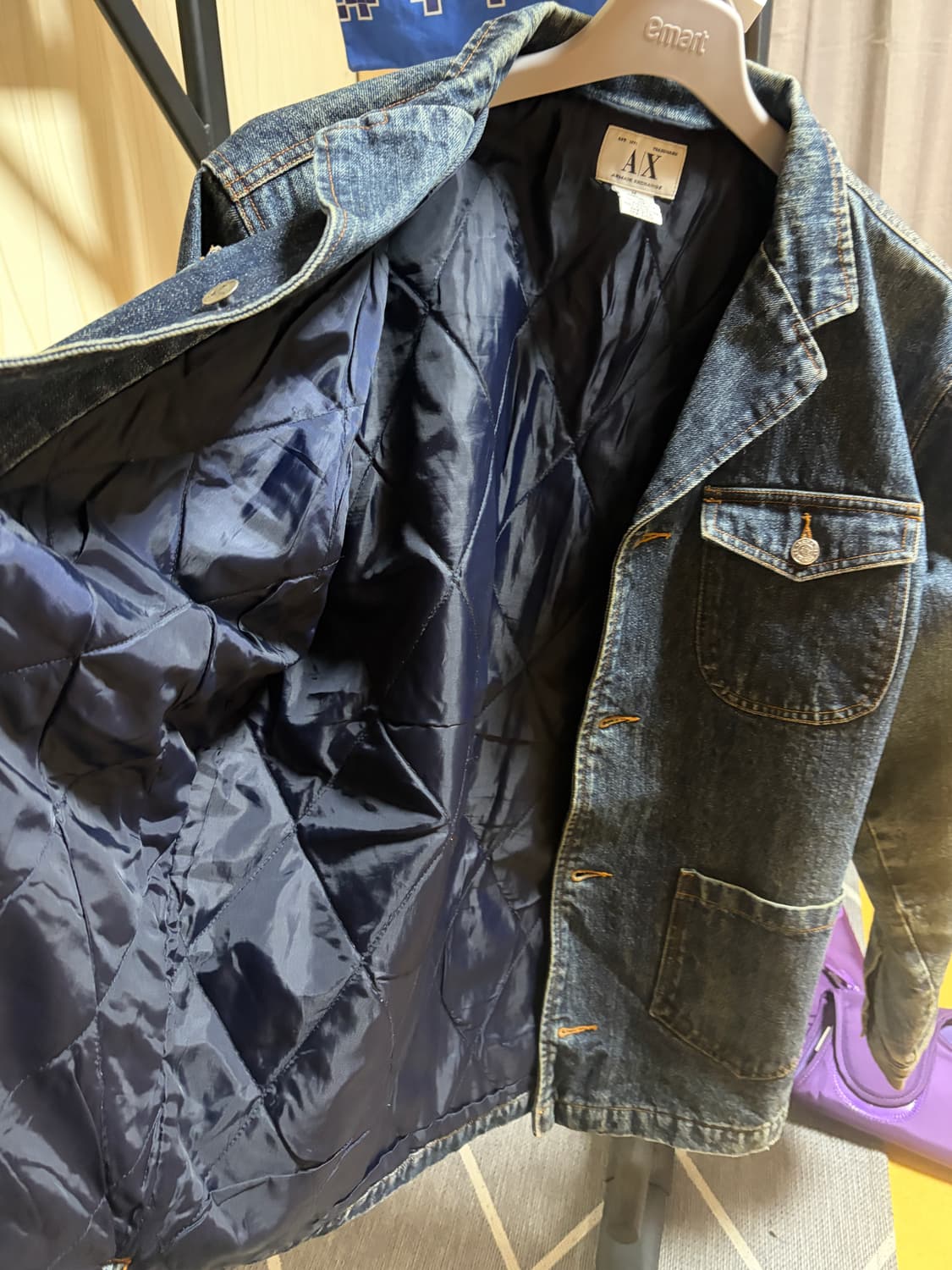 90s Armani Exchange 빈티지 데님 초어 자켓 상품이미지4