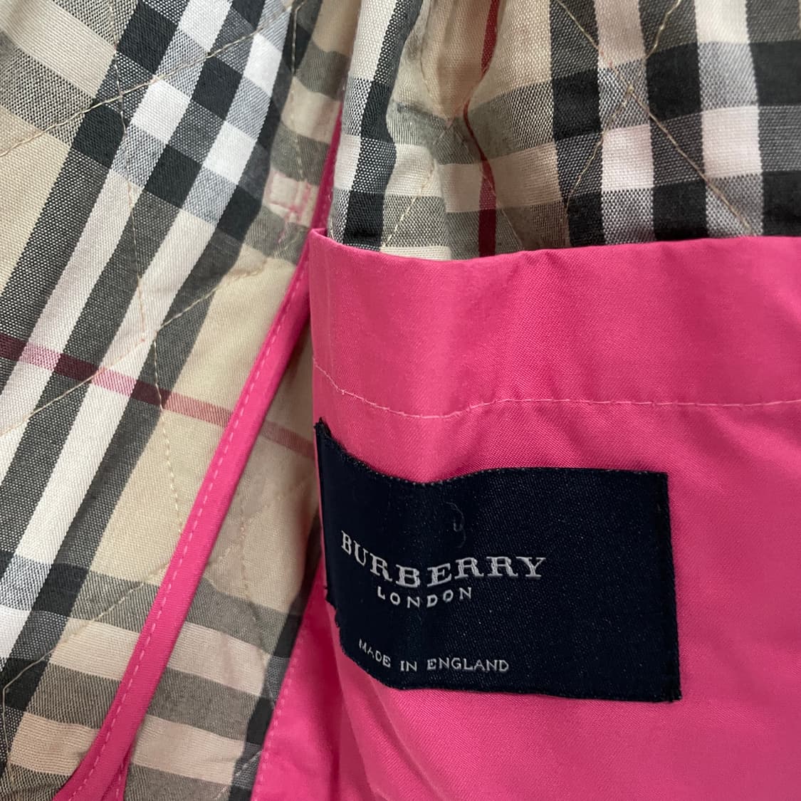 버버리 퀄팅 자켓 핑크 L 상품이미지5