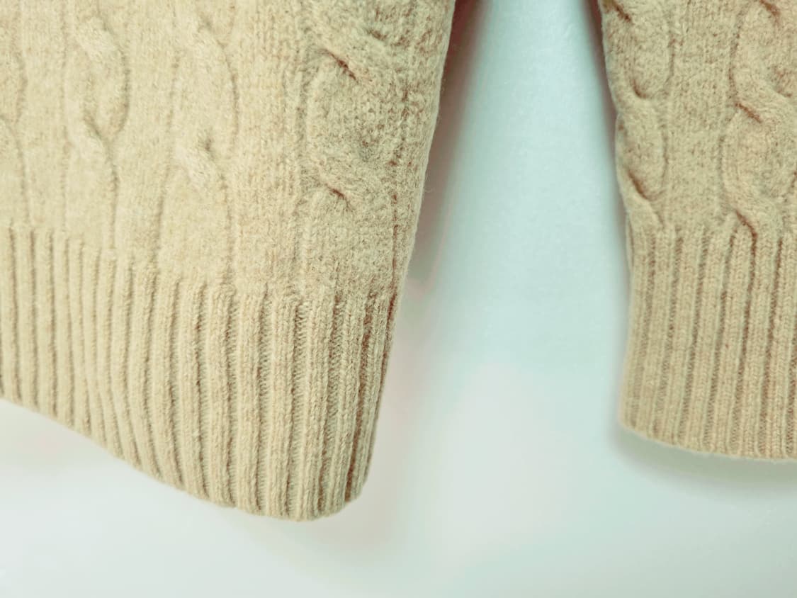 여성 주니어 2022 폴로 QR 캐시미어 울 긴팔 케이블 꽈배기 니트 상품이미지7