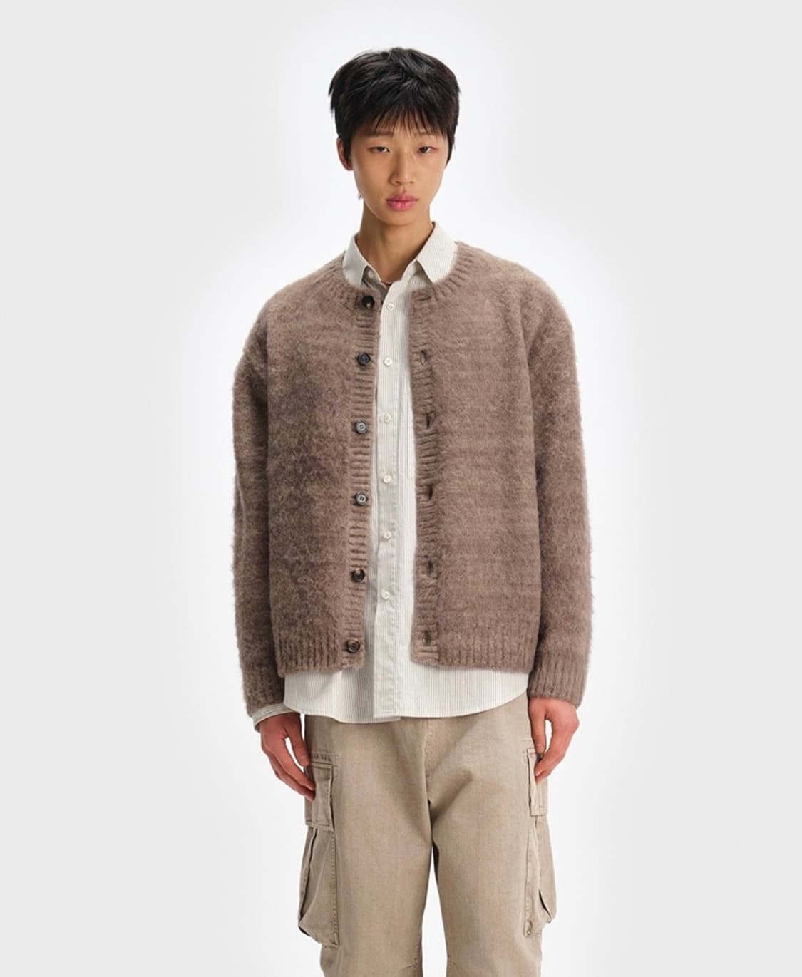 [3] 벨리에 브러쉬드 탐 가디건 스모크베이지 상품이미지2