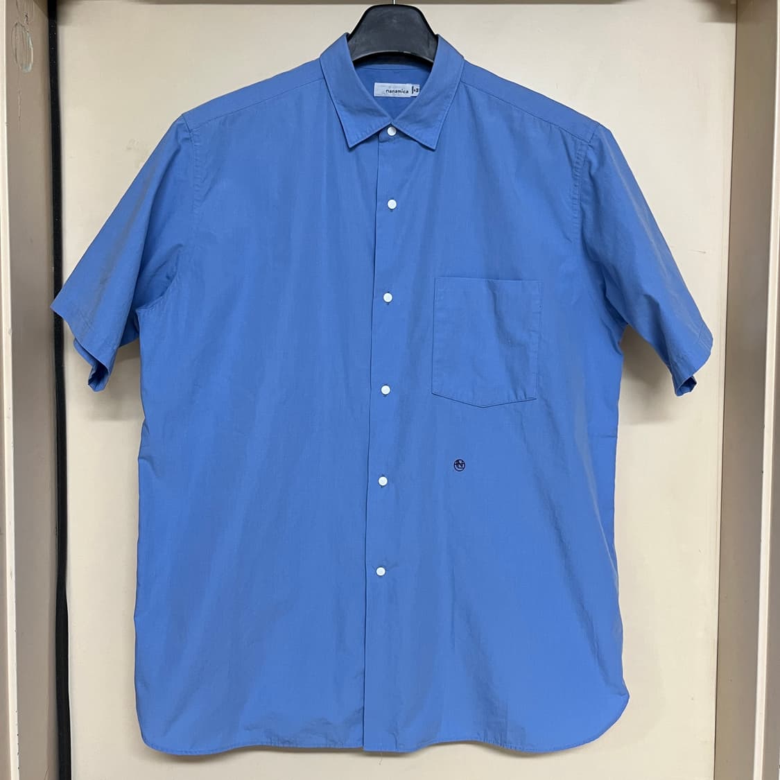 [M] 나나미카 윈드셔츠 반팔 숏슬리브 삭스 블루 nanamica 상품이미지1
