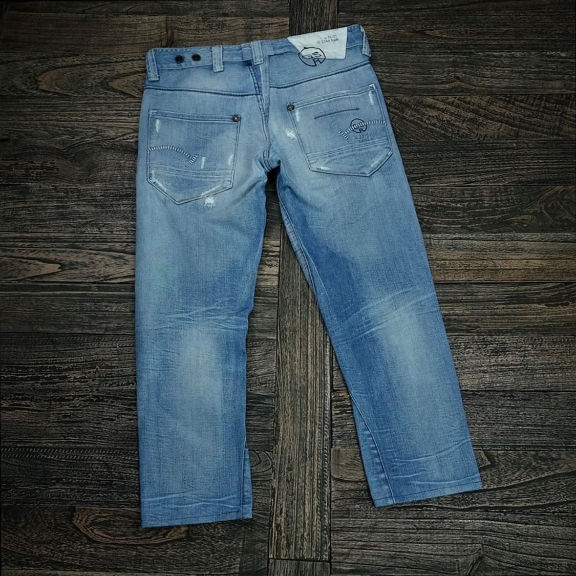 지스타 로우 빈티지 워시드 바이커 데님 팬츠 청바지 M16525 상품이미지1