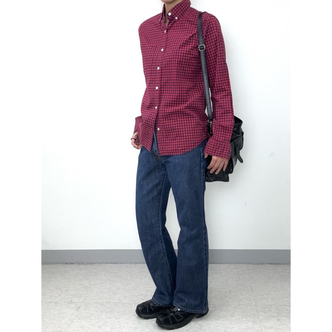 빈티지 레드 체크 셔츠 상품이미지3