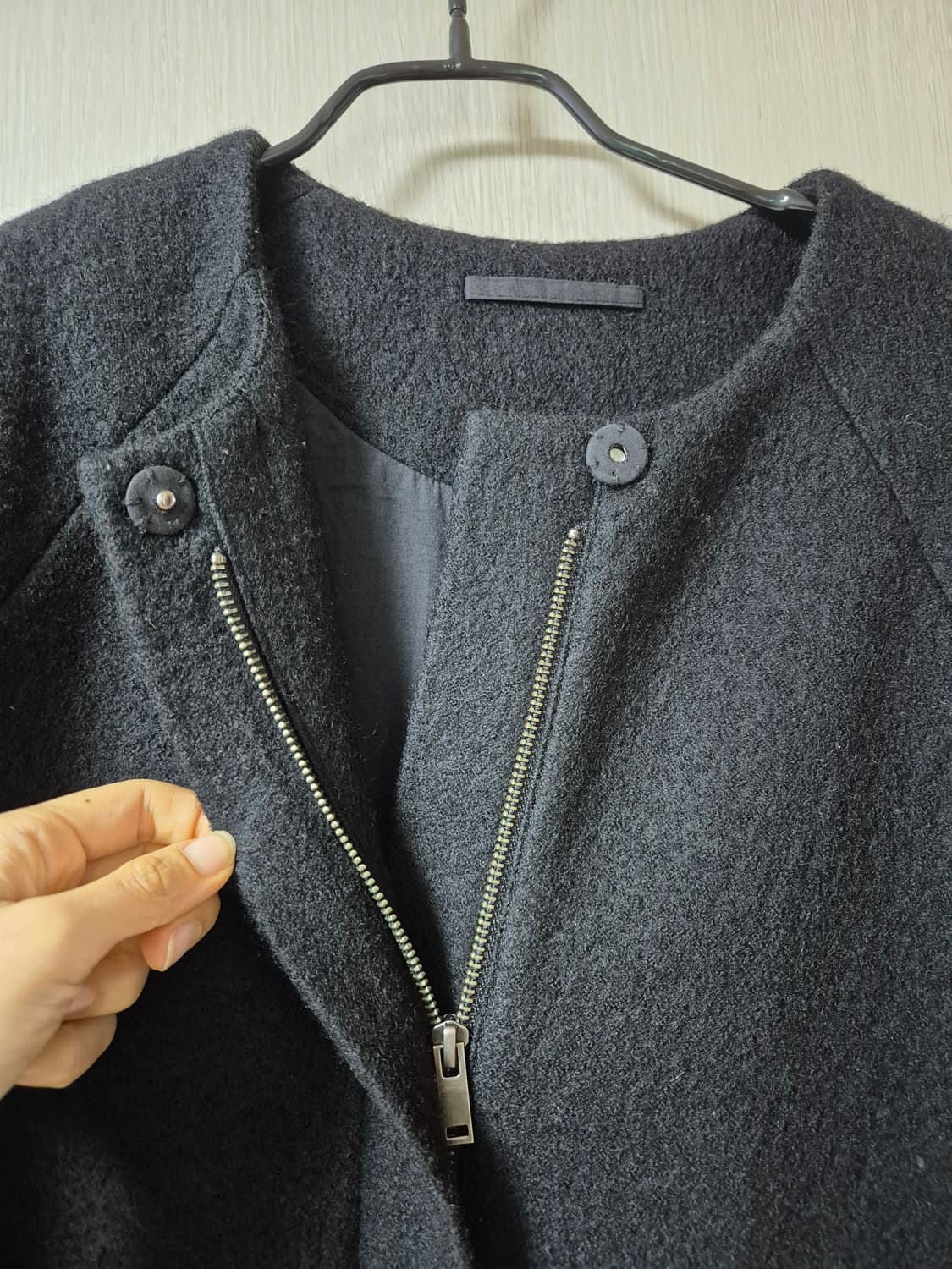 COS 코스 울100% 부클 코트 36 (55) 블랙 상품이미지5