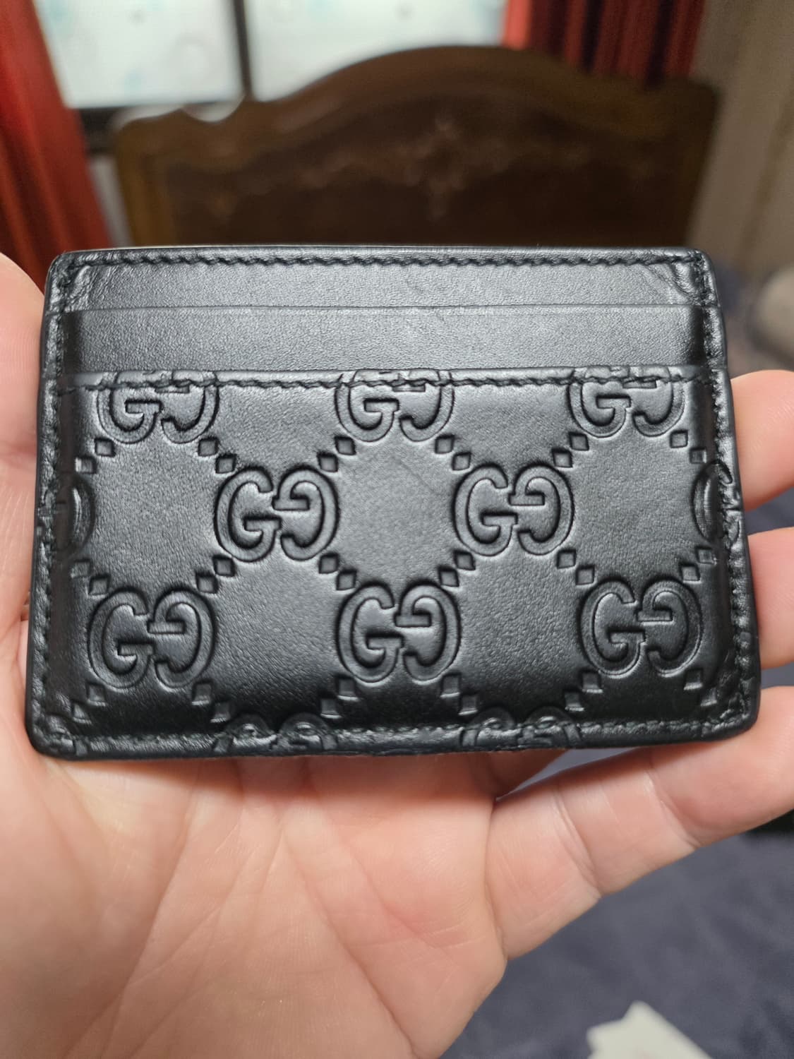 (정품) 구찌 시그니처 GG 로고 카드지갑/남녀공용/검정/개인/팝니다. 상품이미지3