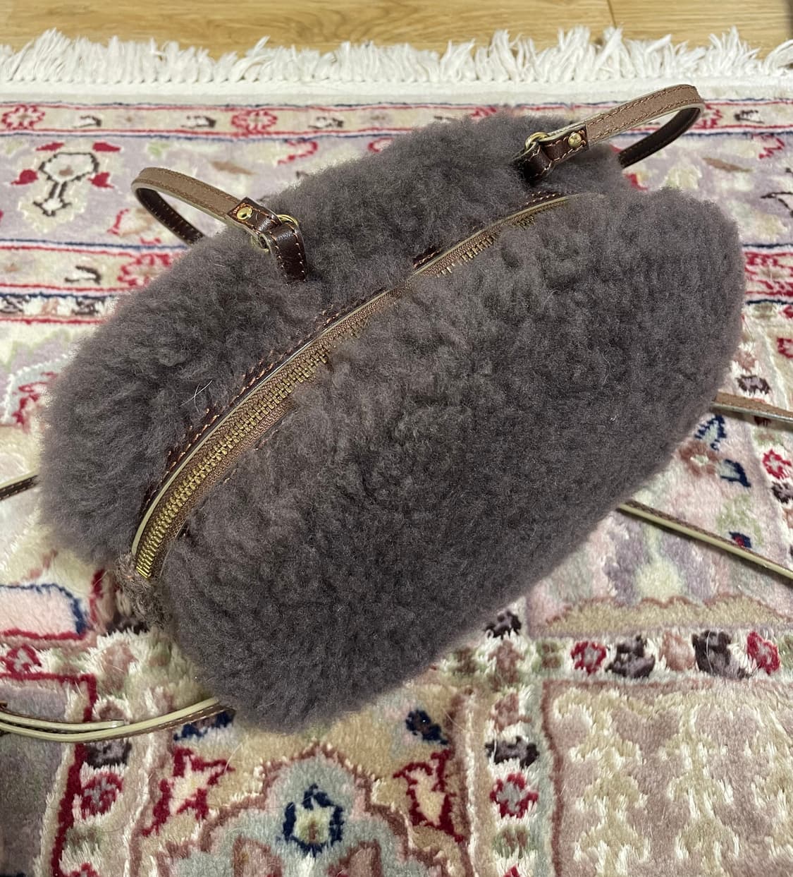 Muku 양털 울 뜨개 니트 퍼 백팩 or 숄더백 상품이미지5