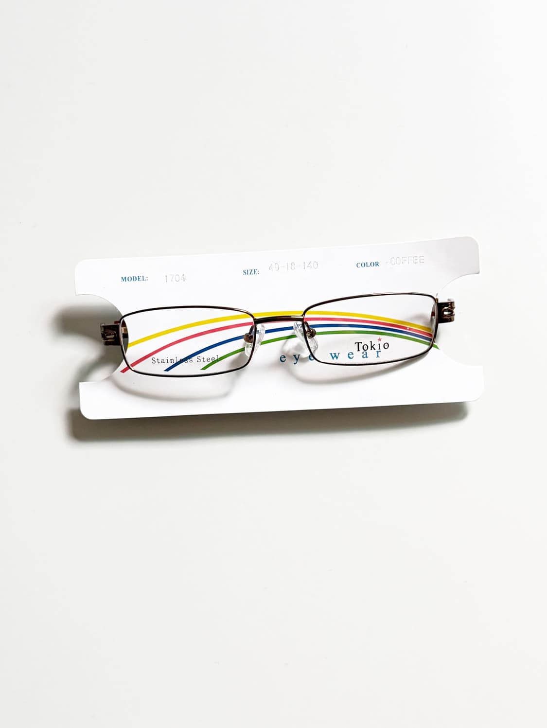 90s TOKIO 브라운 메탈 슬림 스퀘어 빈티지 안경 상품이미지2