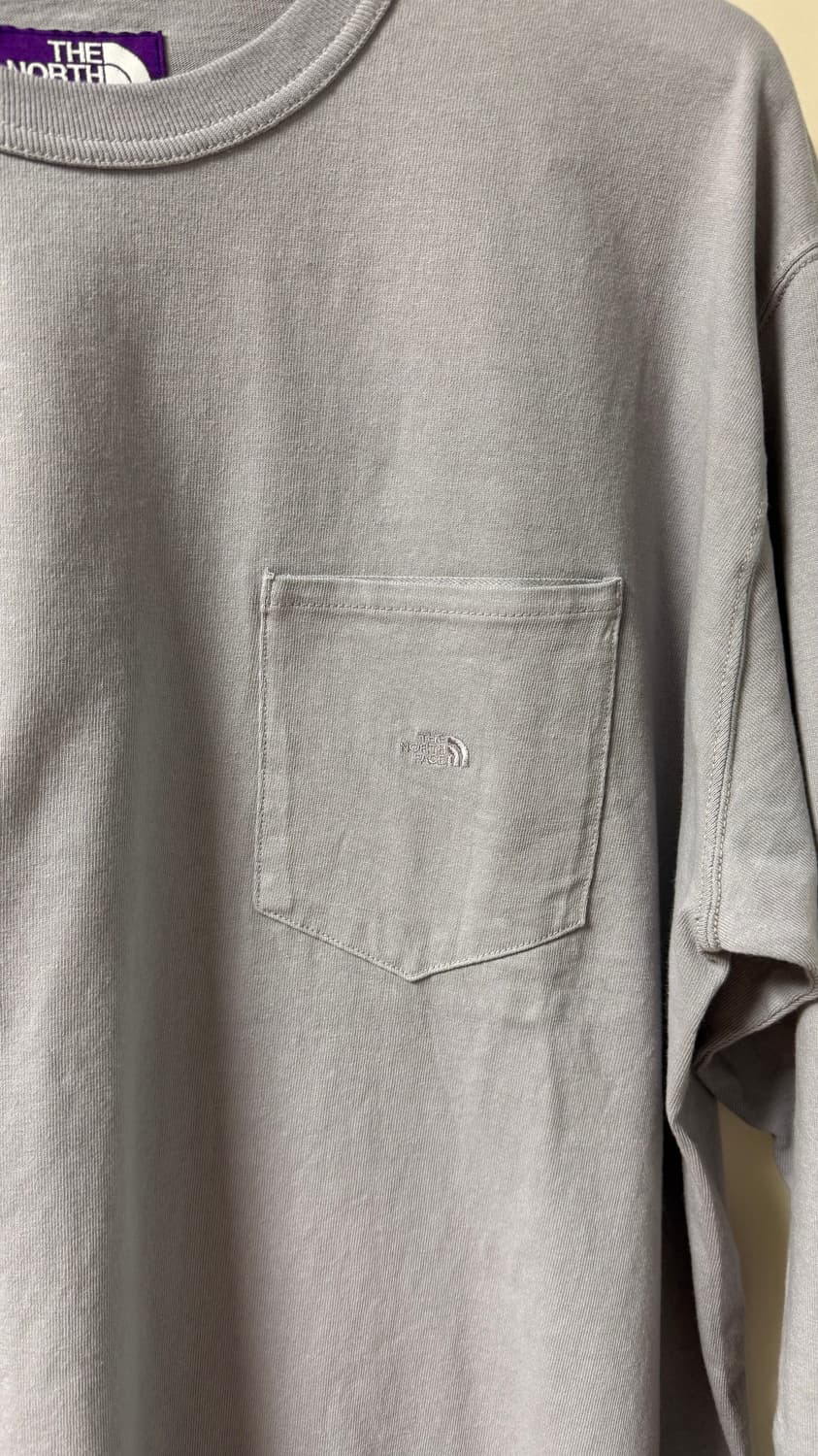 [xl] 노스페이스 퍼플라벨 8oz 필드 롱슬리브 포켓 티 라이트그레이 상품이미지6