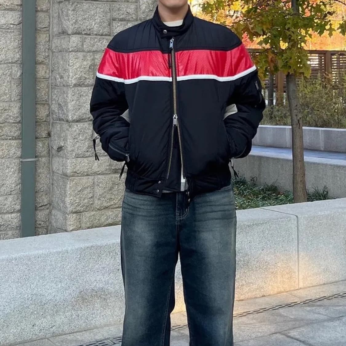 엔더슨벨 패디드 오버핏 바이커 자켓 상품이미지1