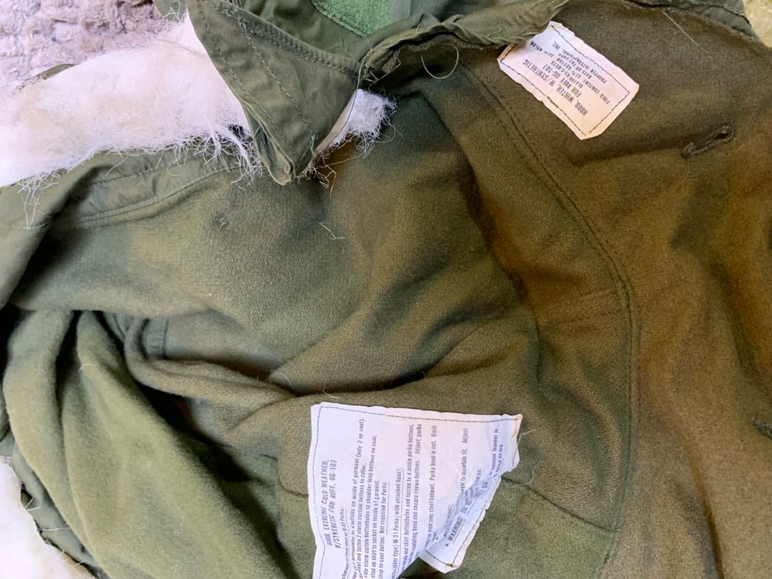 오리지널 70s M-65 내,외피 모자 (내,외피) 풀세트 상품이미지4