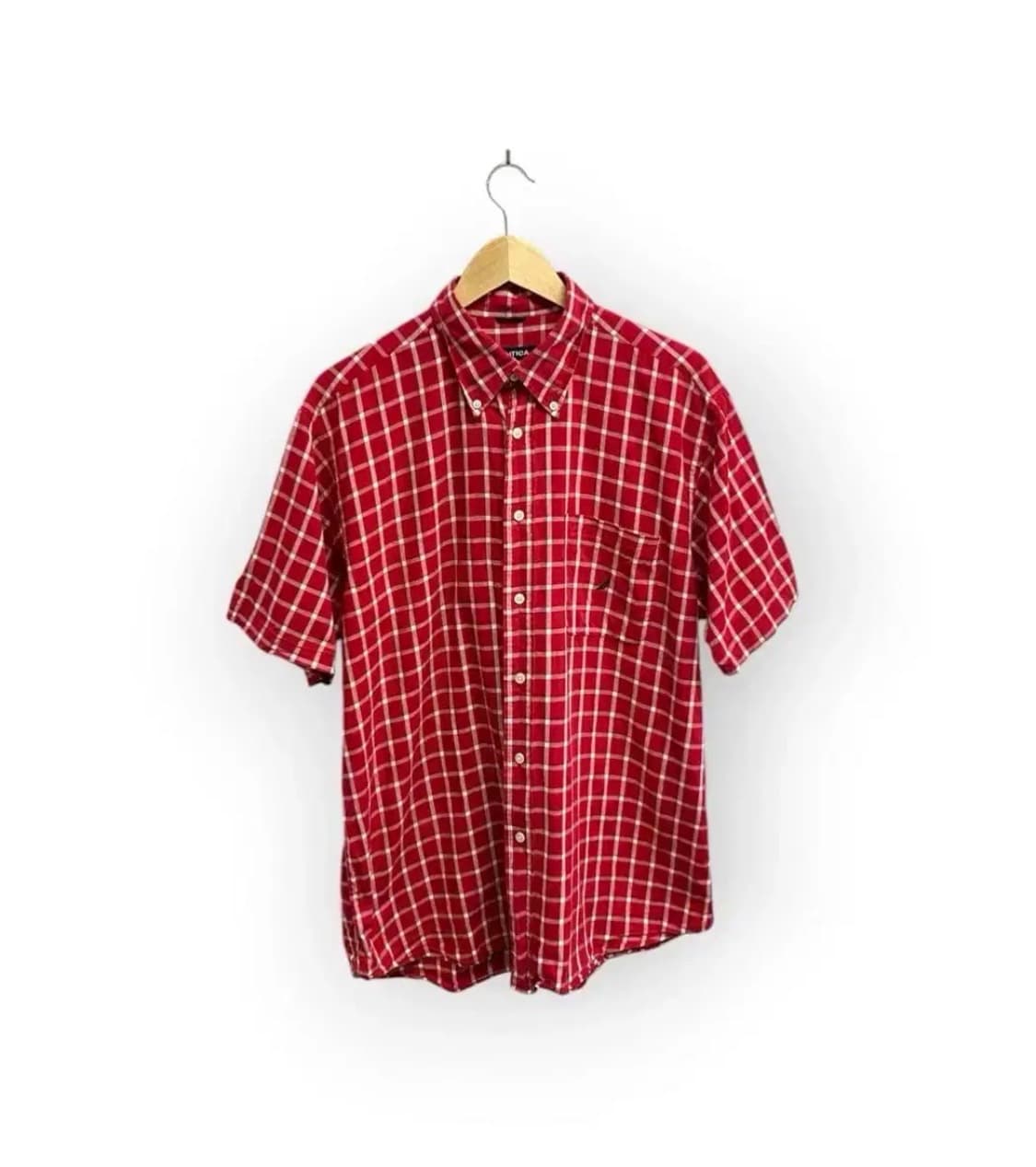 노티카 빈티지 체크 레드 남방 L-XL 상품이미지1