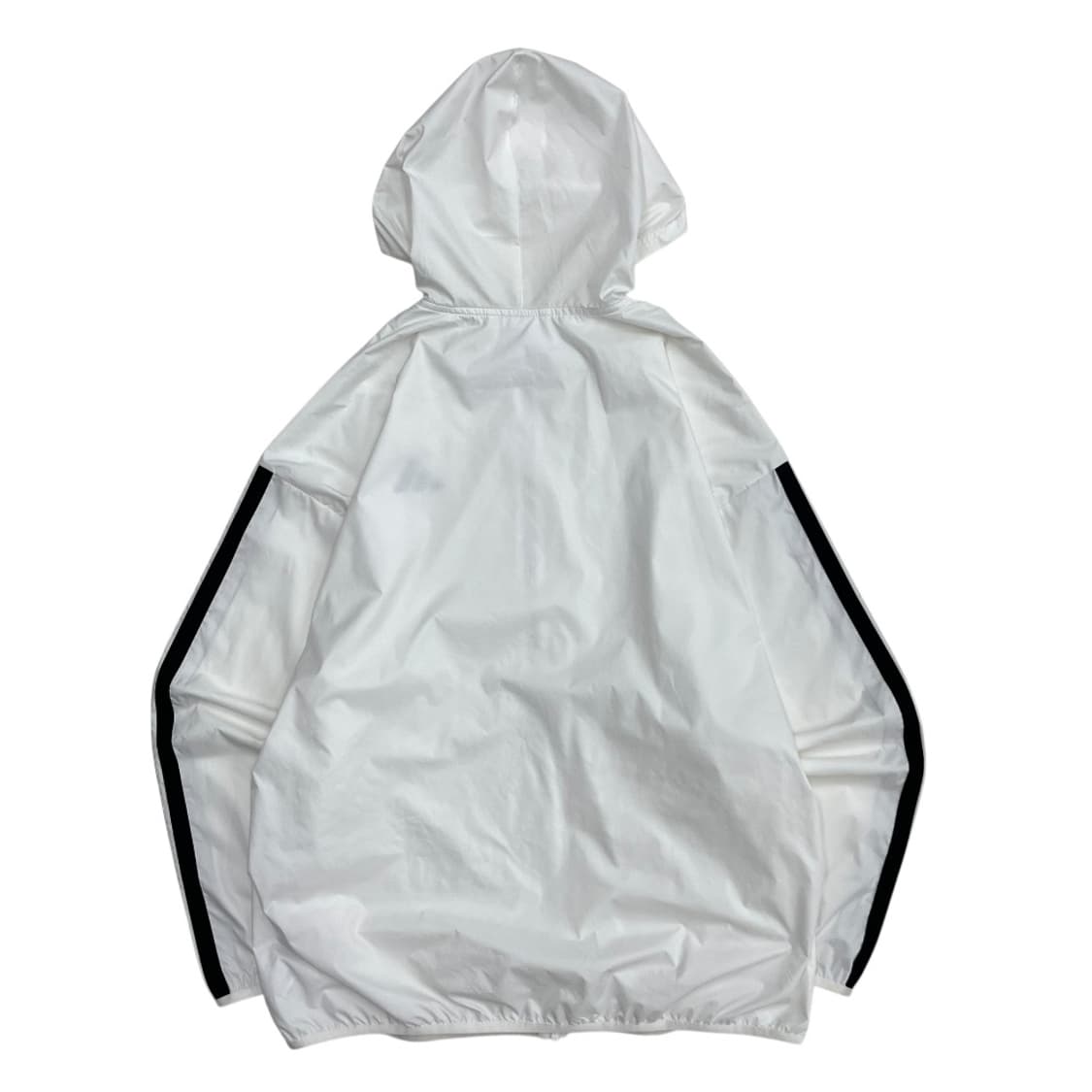 아디다스 에센셜 블랙라인 화이트 후드 바람막이 XL 상품이미지3